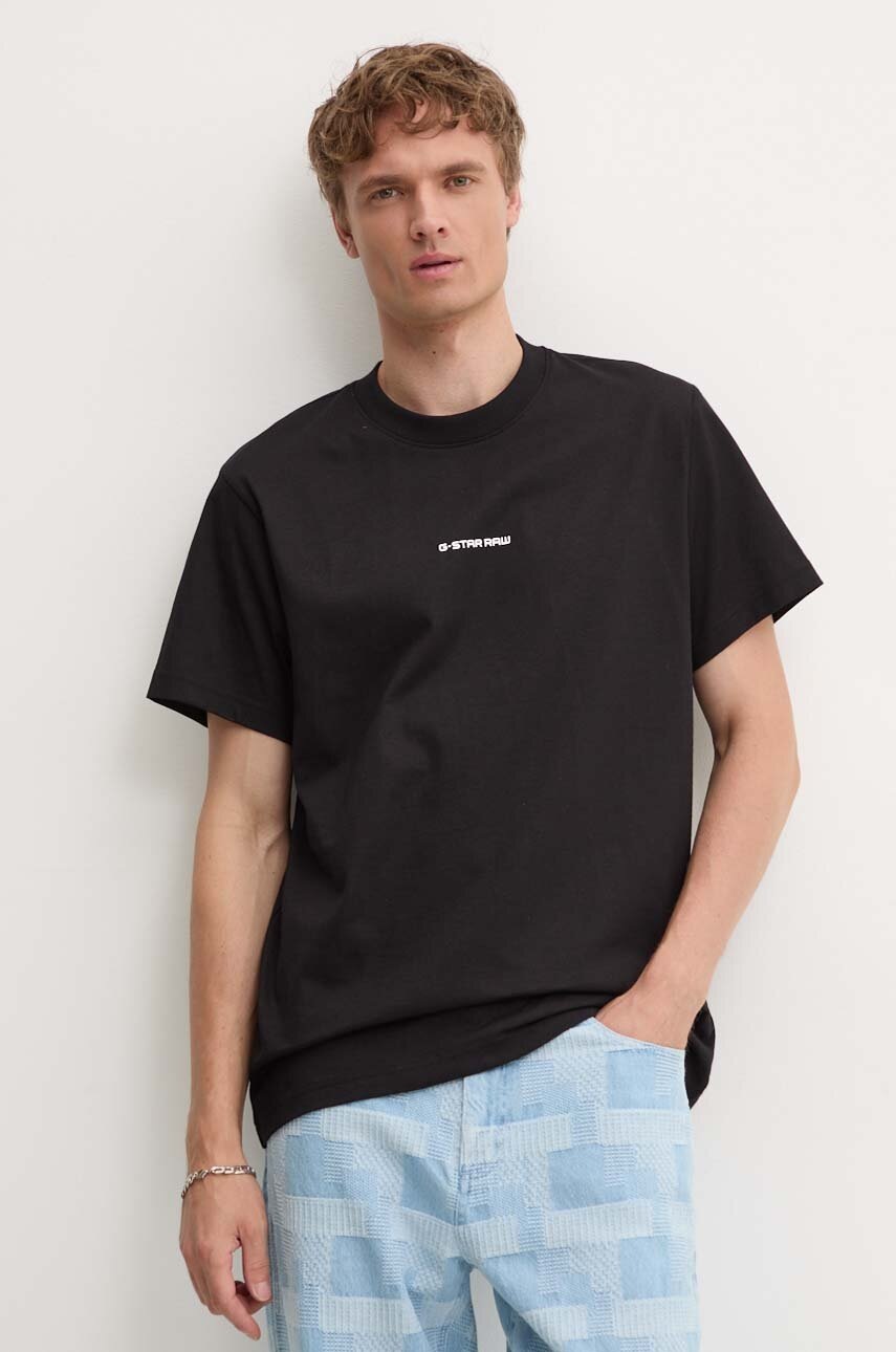 

Памучна тениска G-Star Raw в черно с апликация D25677-C336, Черен