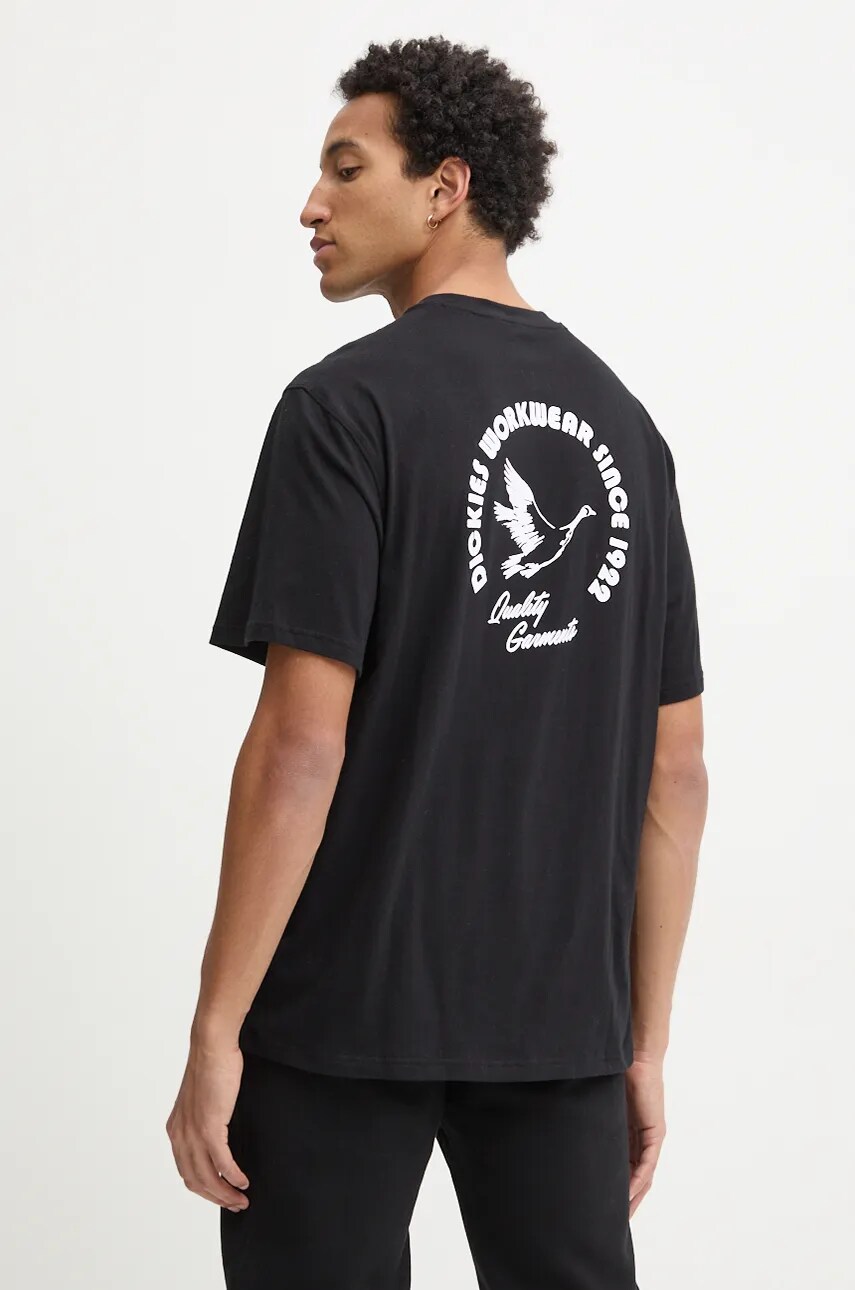 Dickies tricou din bumbac GOOSE bărbați, culoarea negru, cu imprimeu, DK0A863G