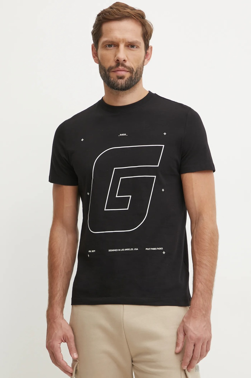 

Тениска Guess ANSER в черно с принт Z4BI07 J1314, Черен