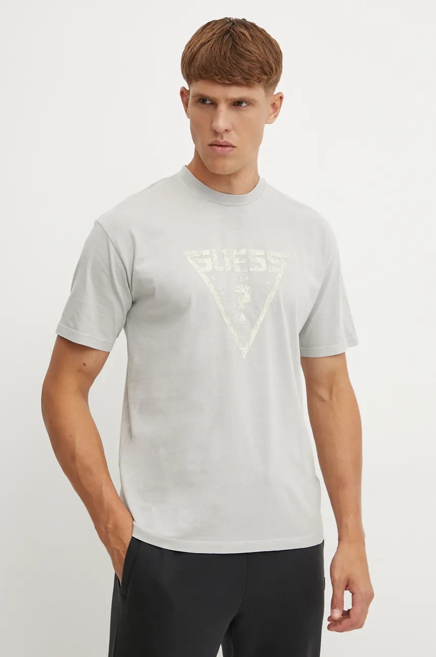 

Памучна тениска Guess ALIOTH в сиво с принт Z4BI05 K8FQ4, Сив