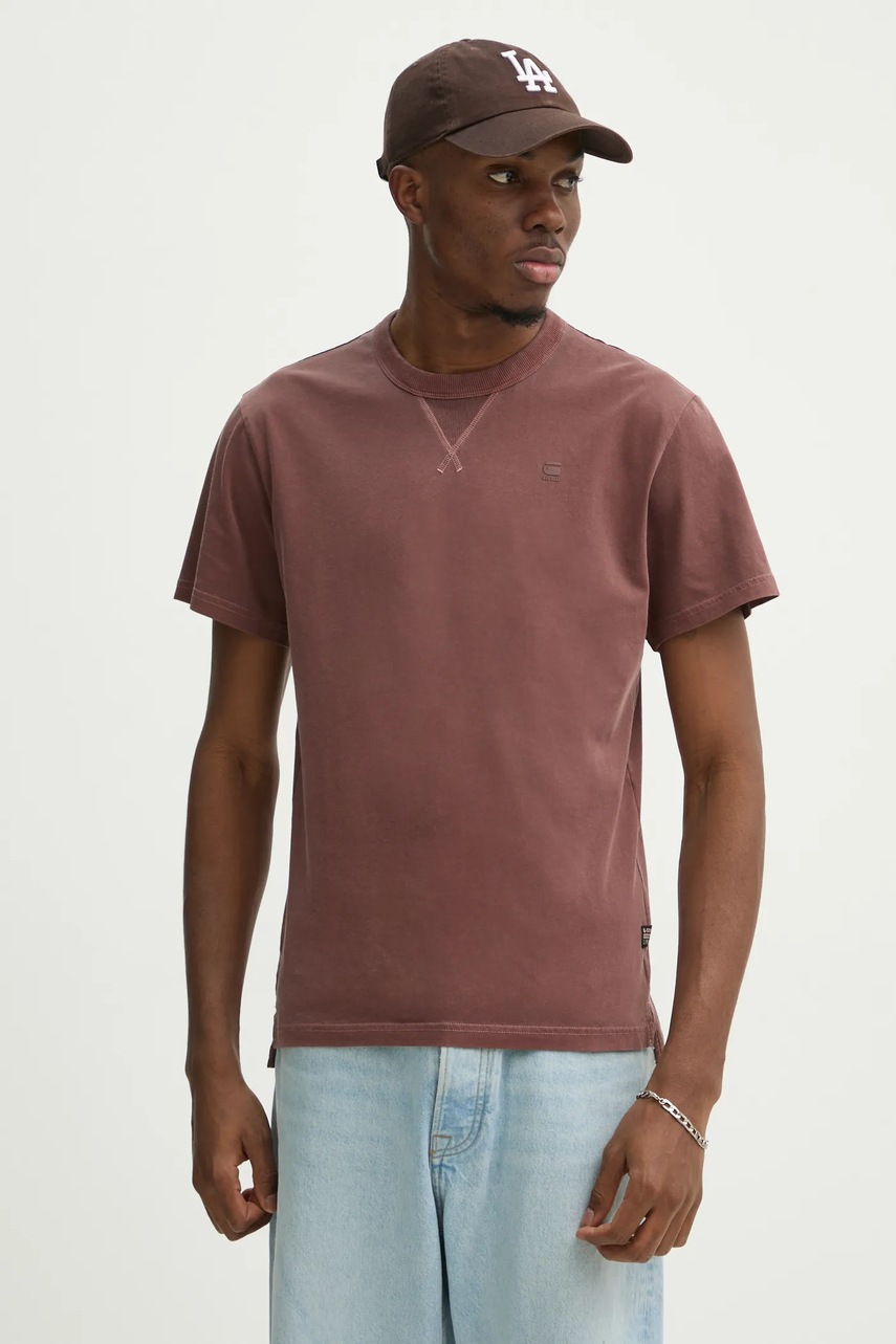 G-Star tricou din bumbac barbati, culoarea portocaliu, uni, D24449-2653