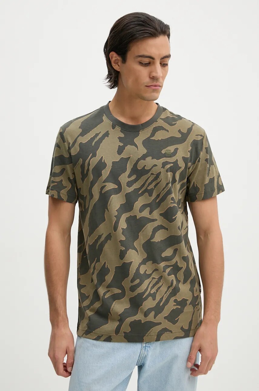 G-Star Raw tricou din bumbac barbati, culoarea verde, modelator, D25082-C334