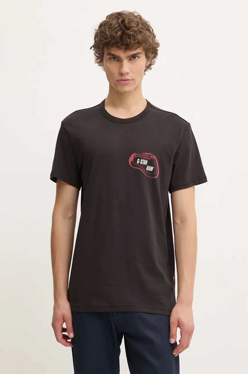 G-Star tricou bărbați, culoarea negru, cu imprimeu, D25085-C506