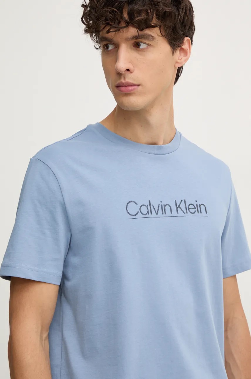 

Памучна тениска Calvin Klein в синьо с апликация K10K113587, Син