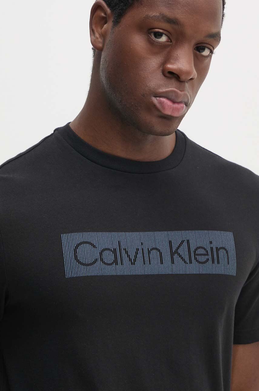 Bavlnené tričko Calvin Klein pánske, čierna farba, s potlačou, K10K113590