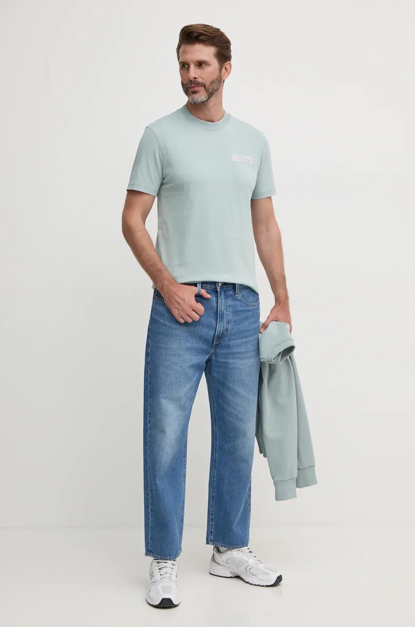 Хлопковая футболка Calvin Klein мужская цвет фиолетовый с аппликацией K10K113594 Хлопковая футболка Calvin Klein мужская цвет фиолетовый с аппликацией K10K113594