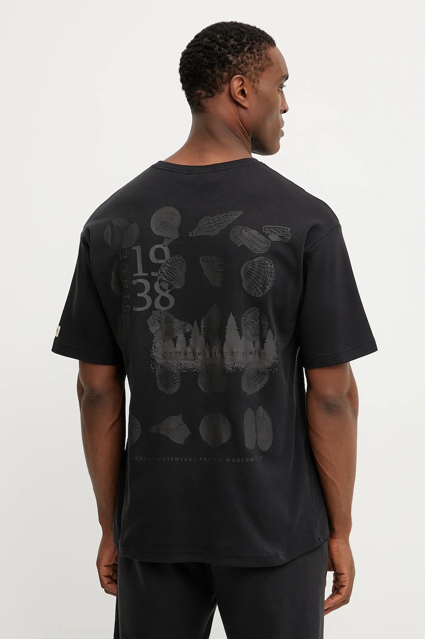Columbia tricou CSC Heritage barbati, culoarea negru, cu imprimeu, 2090871 Columbia tricou CSC Heritage barbati, culoarea negru, cu imprimeu, 2090871