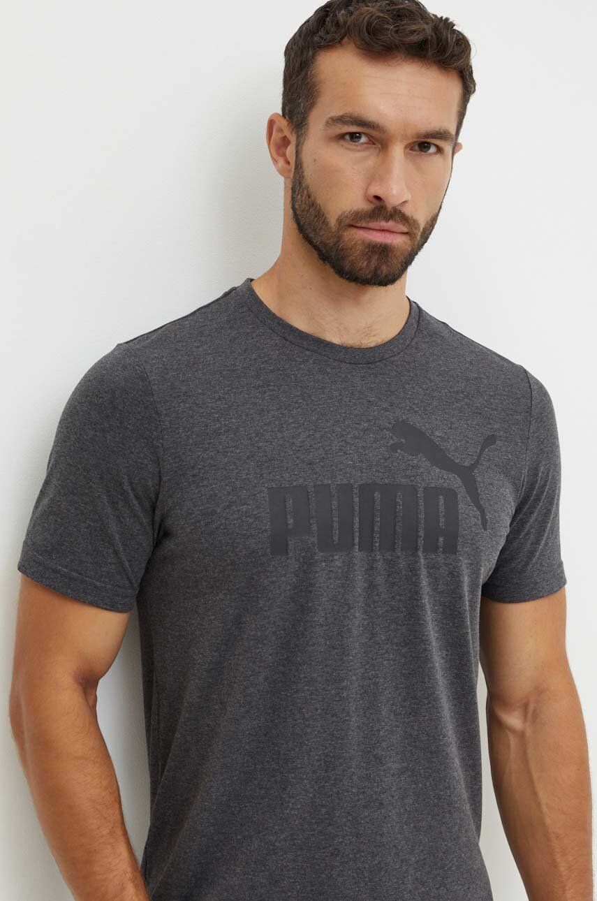 Puma tricou barbati, culoarea gri, cu imprimeu, 586736