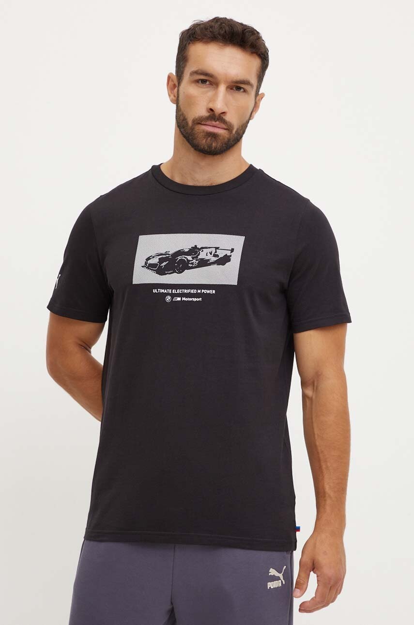 Puma tricou BMW MMS NEW ESS CAR barbati, culoarea negru, cu imprimeu, 627503