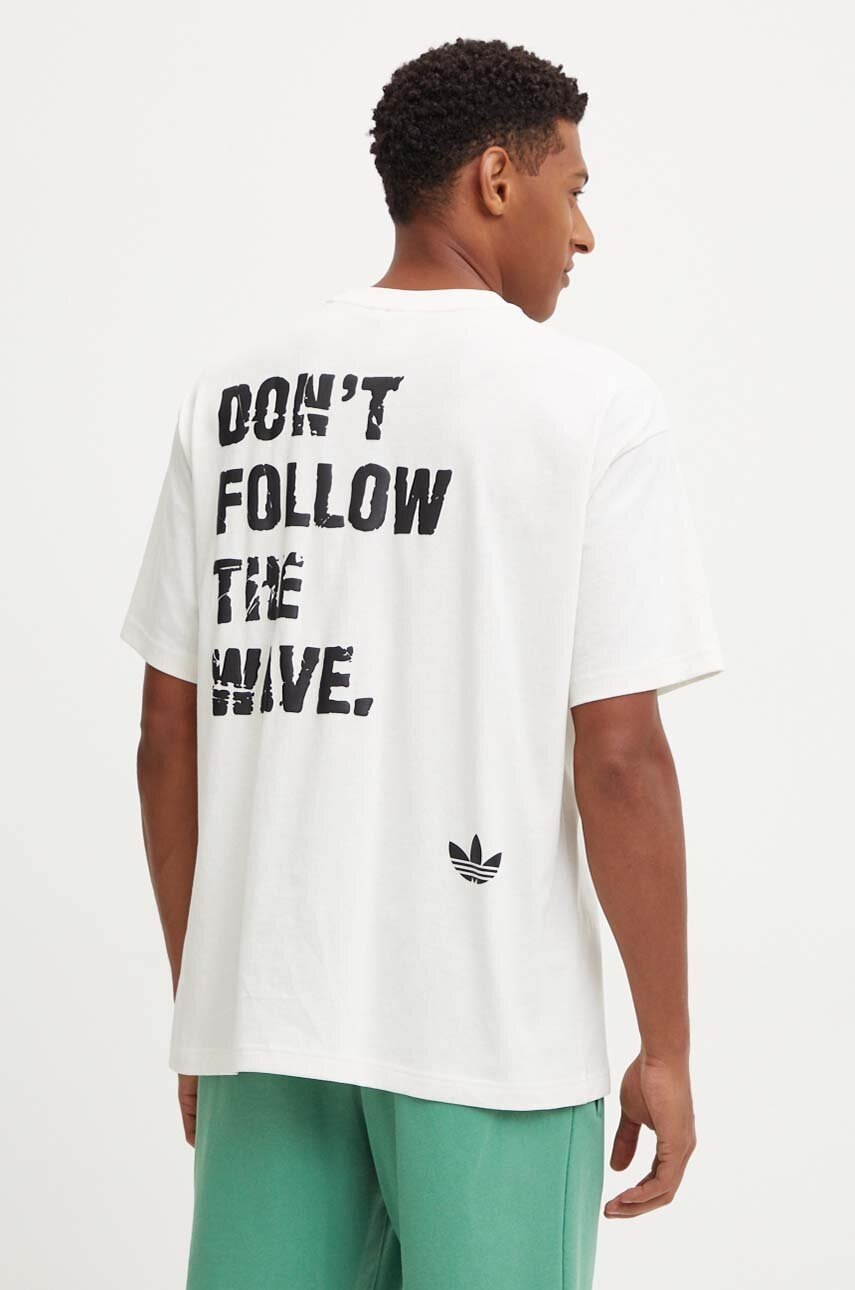

Памучна тениска adidas Originals в бежово с апликация IU2810, Бежов