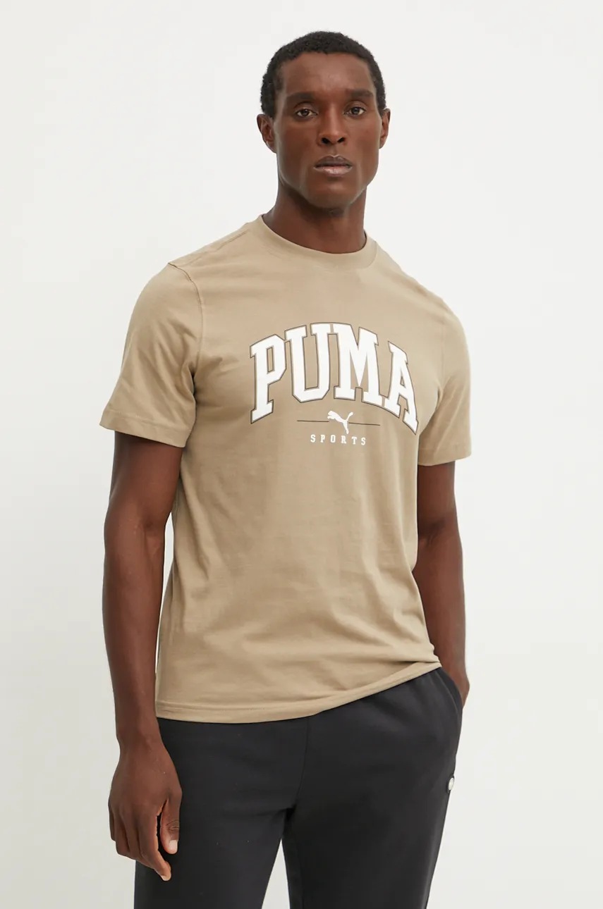 Puma tricou barbati, culoarea verde, cu imprimeu, 681791