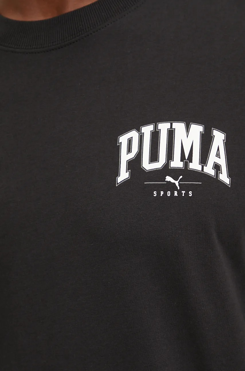 Бавовняна футболка Puma чоловіча колір чорний з принтом 681792 