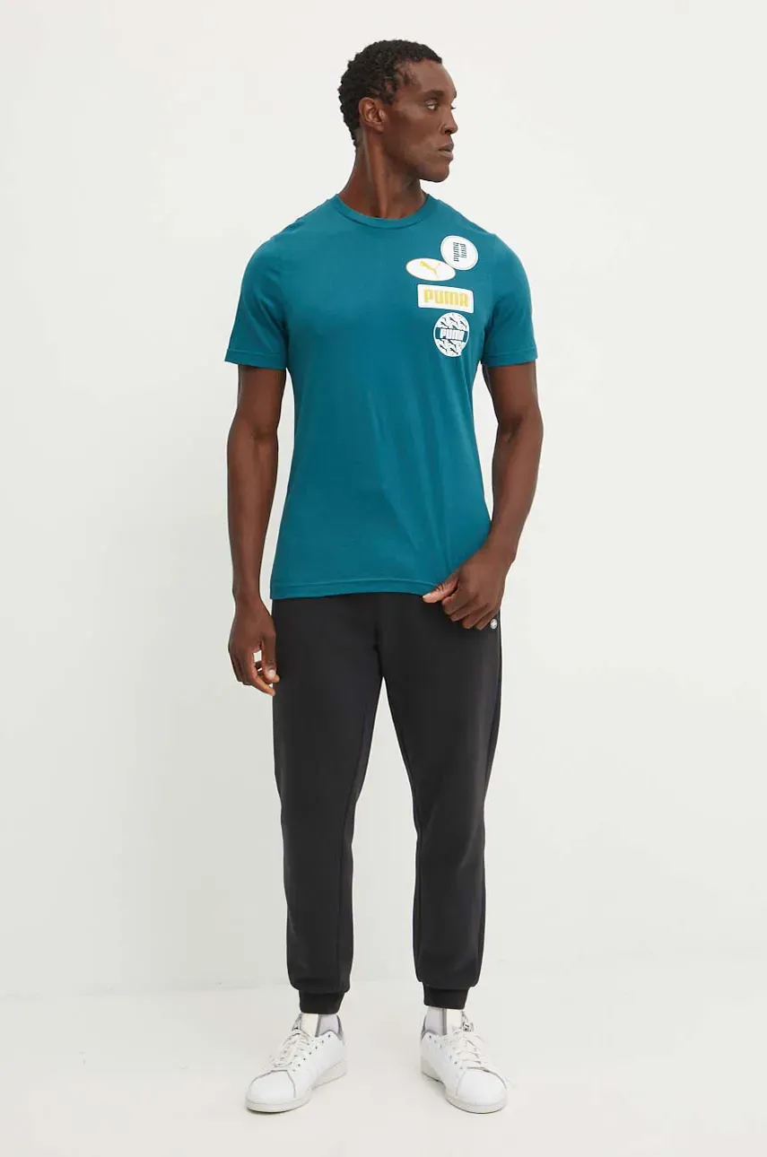 Футболка Puma мужская цвет зелёный с принтом 683208 Футболка Puma мужская цвет зелёный с принтом 683208