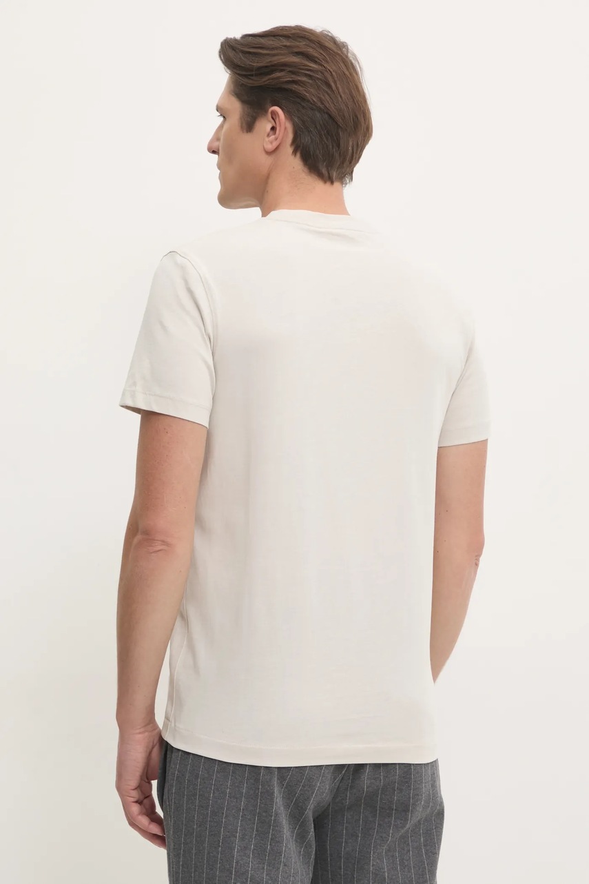 Βαμβακερό μπλουζάκι Calvin Klein Jeans ανδρικό, χρώμα: μπεζ, J30J326159 φωτογραφία