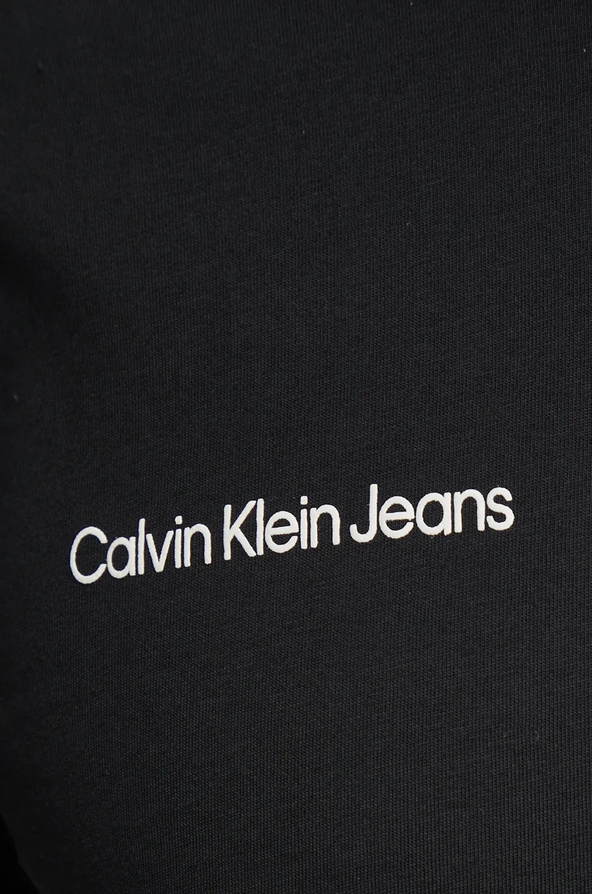 Бавовняна футболка Calvin Klein Jeans чоловіча колір чорний з принтом J30J326867 