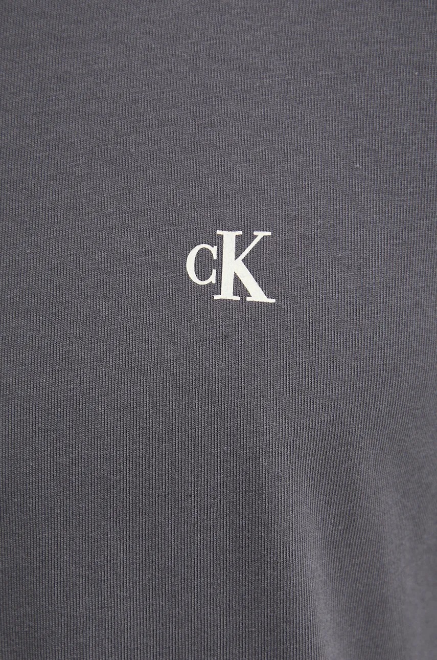 Бавовняна футболка Calvin Klein Jeans чоловіча колір сірий з принтом J30J327316 