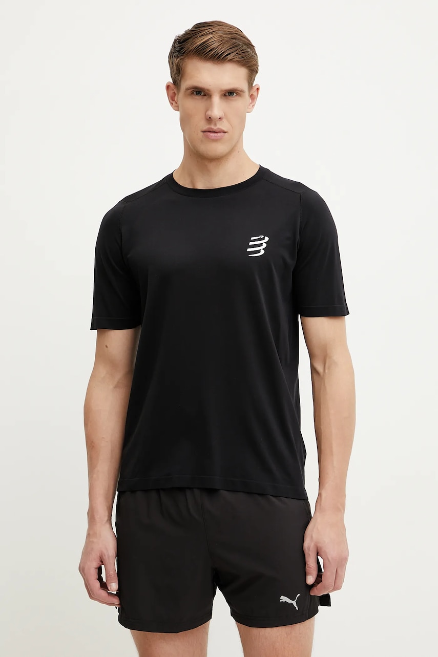 Compressport tricou de alergare Performance culoarea negru, modelator, ATSM4920 Compressport tricou de alergare Performance culoarea negru, modelator, ATSM4920