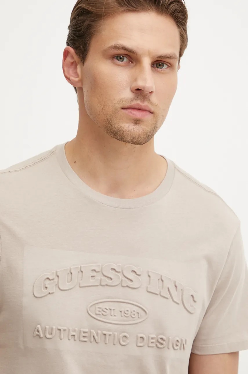 

Тениска Guess в бежово с апликация M4BI16.K9RM1, Бежов
