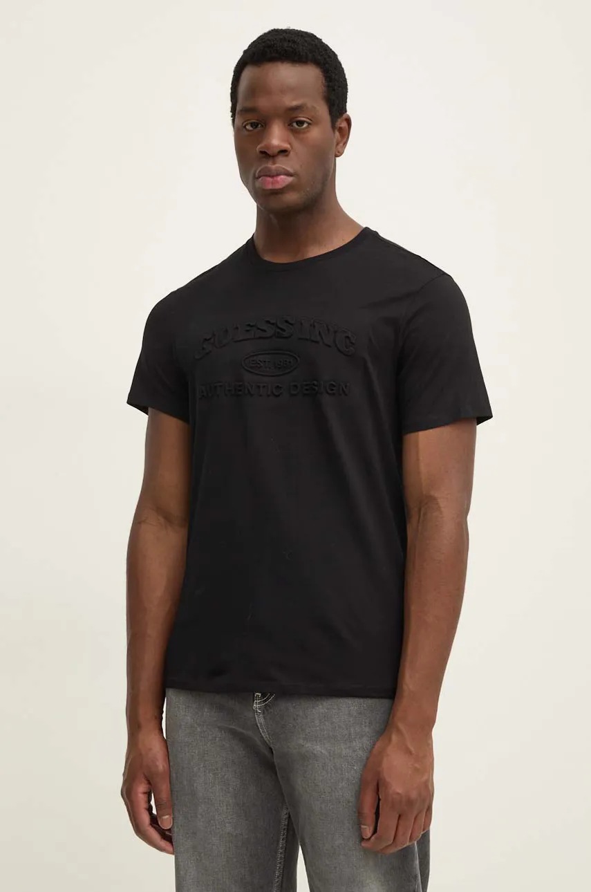 

Тениска Guess в черно с апликация M4BI16.K9RM1, Черен