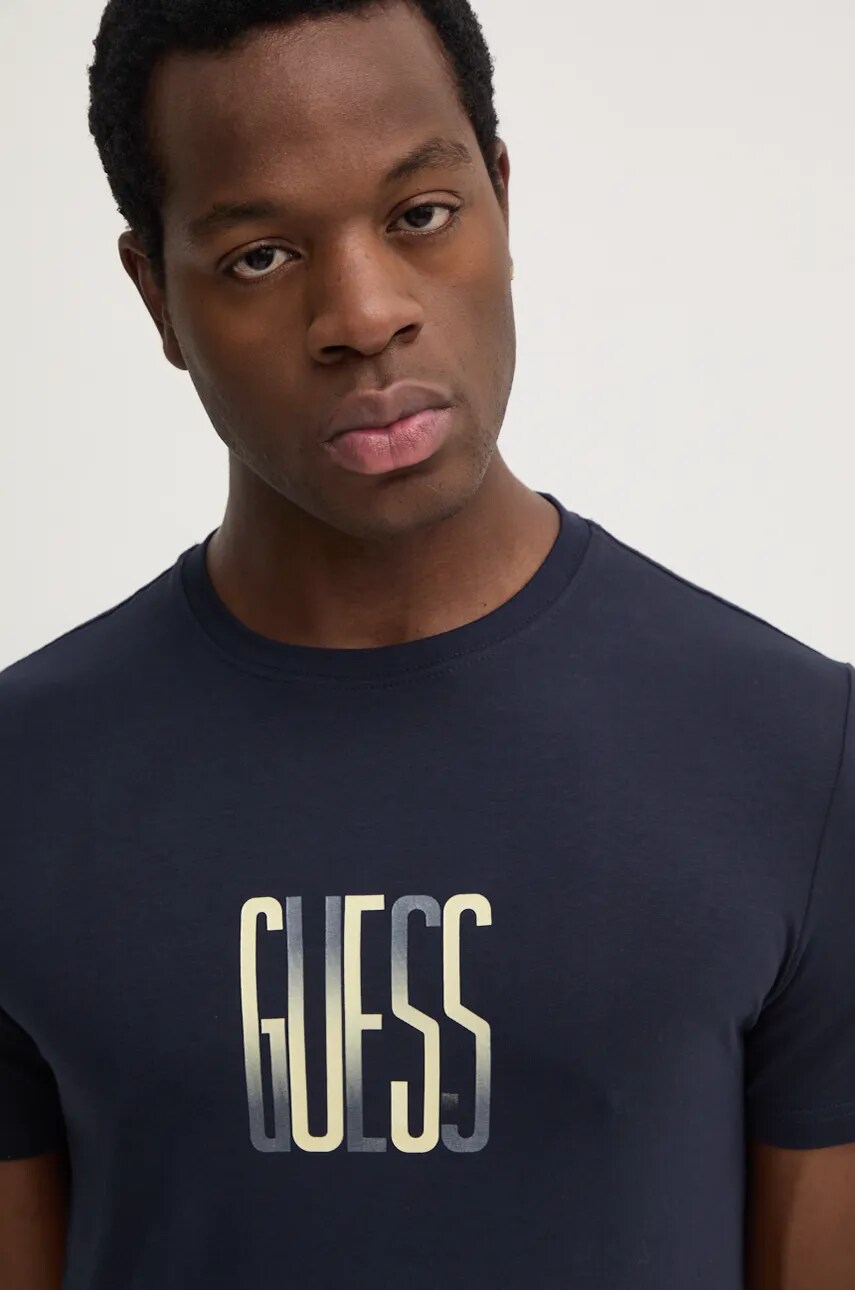 Футболка Guess мужская цвет синий с принтом M4BI33.J1314 Футболка Guess мужская цвет синий с принтом M4BI33.J1314