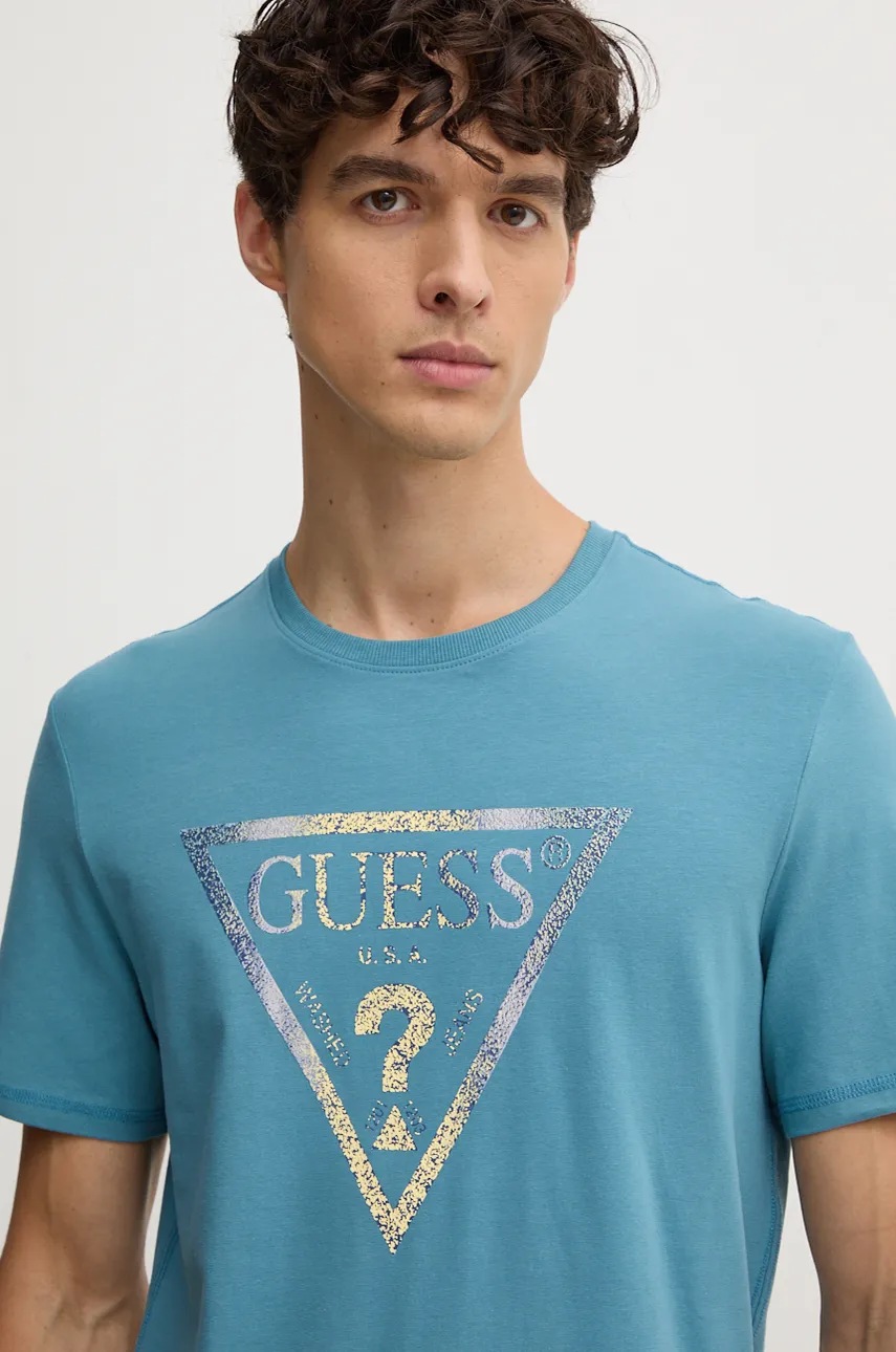

Тениска Guess в тюркоазено с принт M4BI35.J1314, Тюркоазен