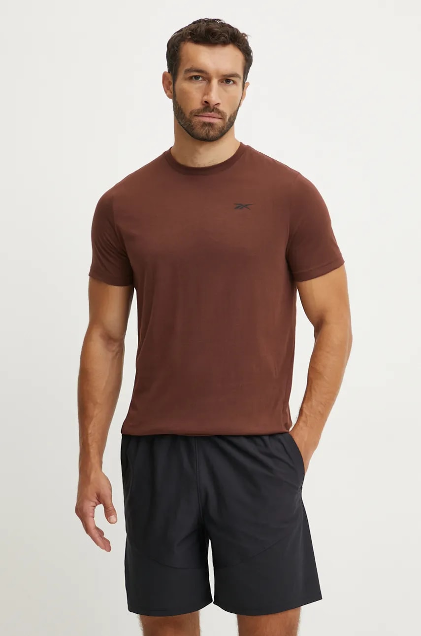 Reebok tricou de antrenament Endure Athlete 2.0 culoarea maro, neted, 100205340 Reebok tricou de antrenament Endure Athlete 2.0 culoarea maro, neted, 100205340