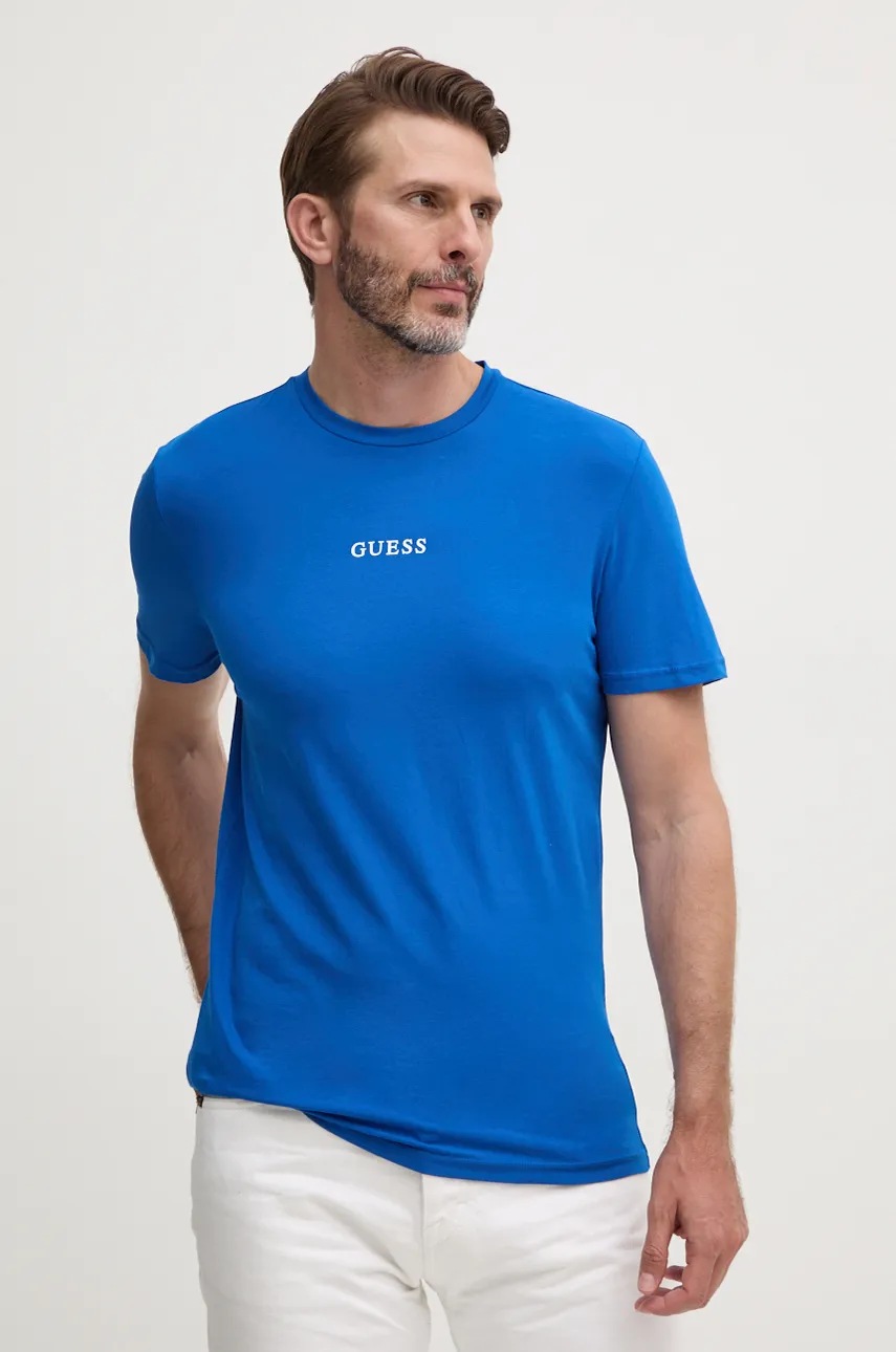 

Тениска Guess JOE в синьо с принт U4BM11.K6YW1, Син
