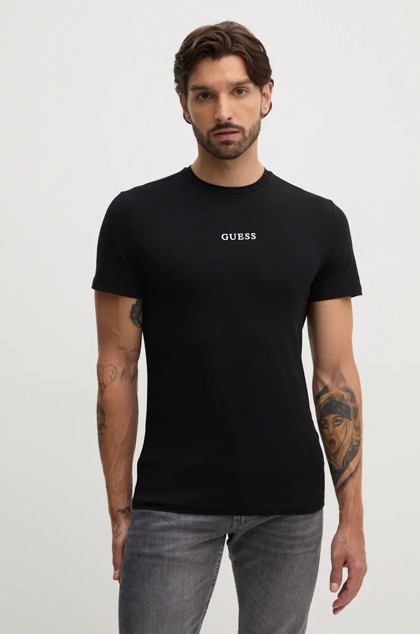 

Тениска Guess JOE в черно с принт U4BM11.K6YW1, Черен