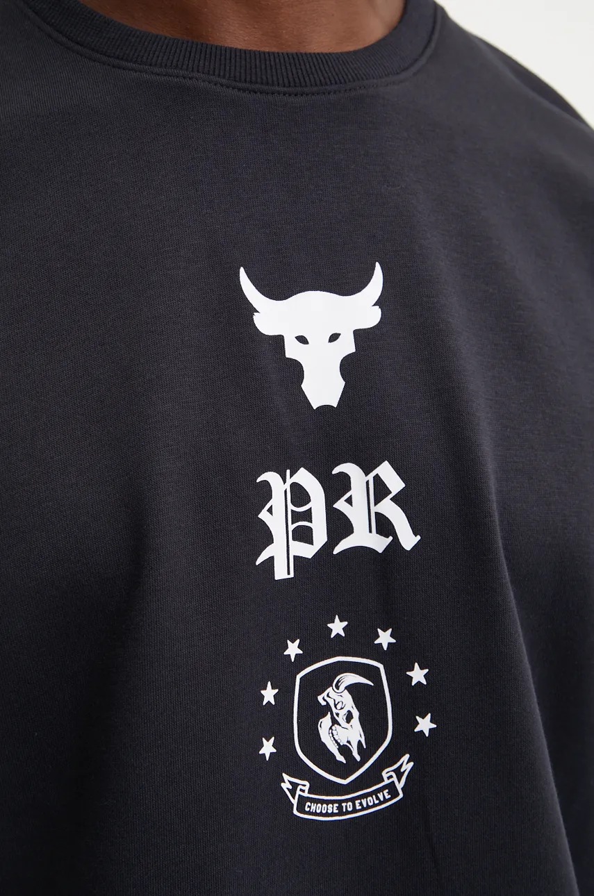 Μπλουζάκι προπόνησης Under Armour Project Rock χρώμα: μαύρο, 1386880 φωτογραφία