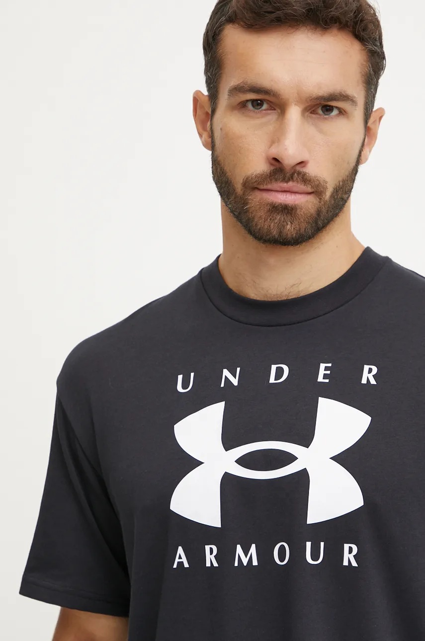 Μπλουζάκι Under Armour HW Branded χρώμα: μαύρο, 1389146 φωτογραφία