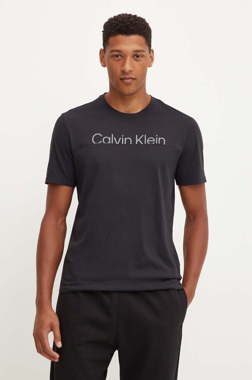 Μπλουζάκι Calvin Klein Performance χρώμα: μαύρο, 00GMF4K142 φωτογραφία