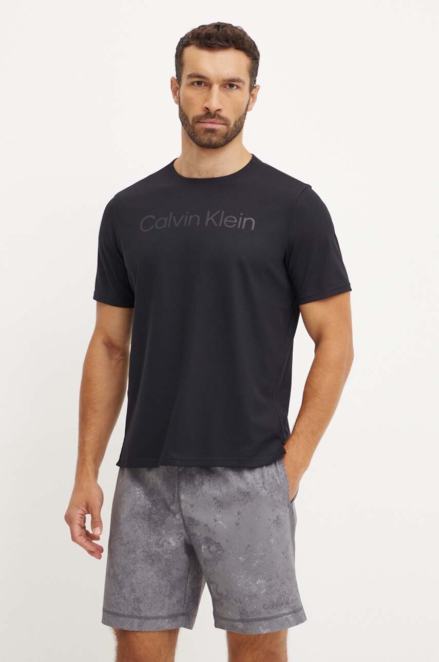 Μπλουζάκι προπόνησης Calvin Klein Performance χρώμα: μαύρο, 00GMF4K124 φωτογραφία