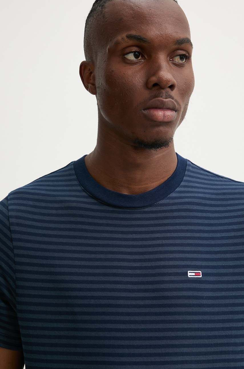 Tommy Jeans tricou din bumbac barbati, culoarea albastru marin, modelator, DM0DM19723