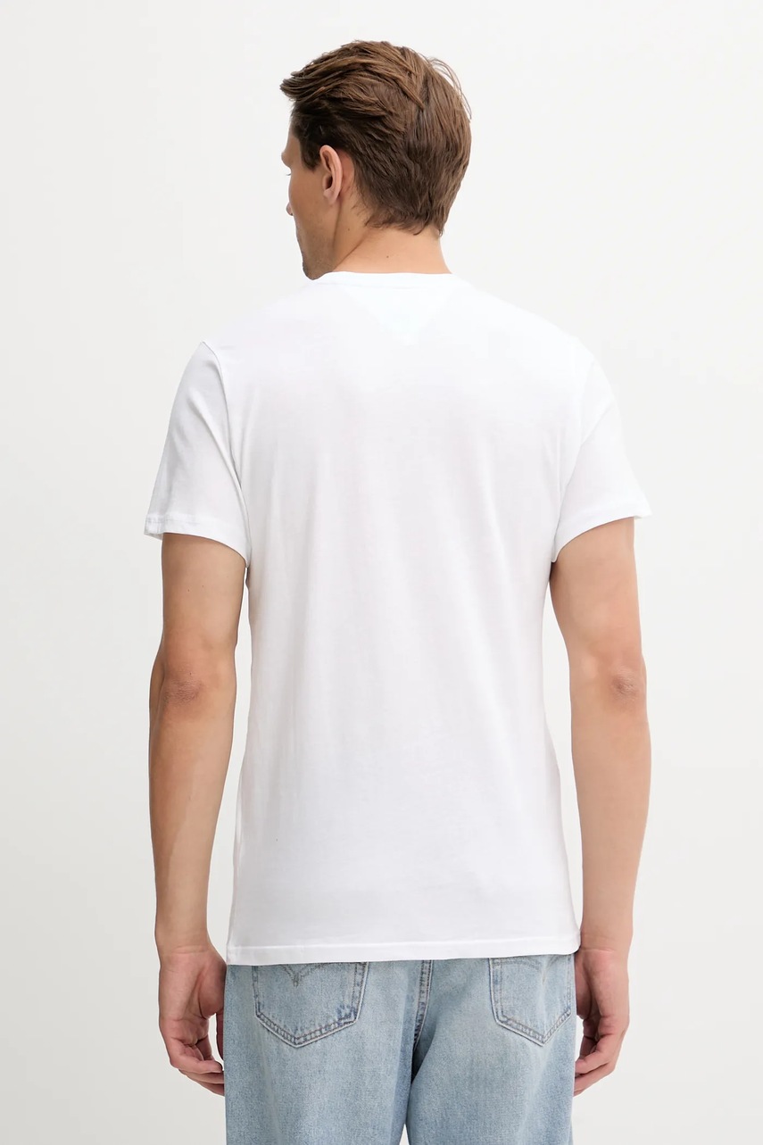 Хлопковая футболка Tommy Jeans цвет бежевый с принтом DM0DM20740