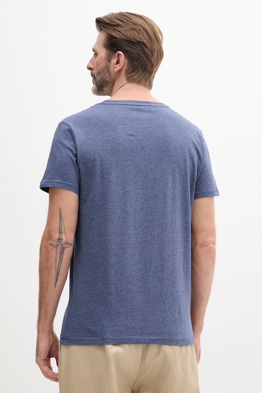 Хлопковая футболка Tommy Hilfiger мужская цвет синий узорная UM0UM03418 Хлопковая футболка Tommy Hilfiger мужская цвет синий узорная UM0UM03418