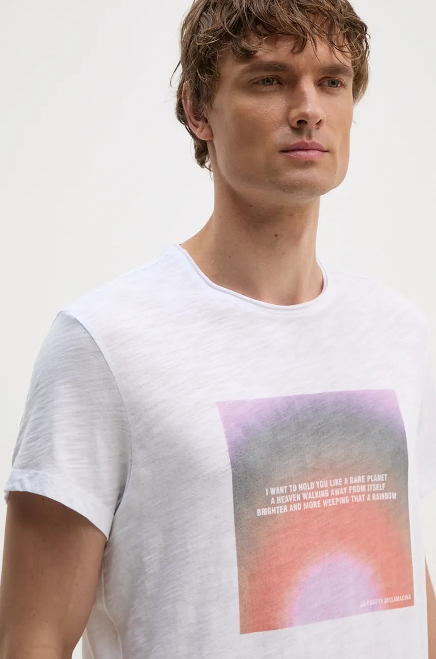 ZADIG&VOLTAIRE tricou din bumbac barbati, culoarea alb, cu imprimeu, JMTS00649 ZADIG&VOLTAIRE tricou din bumbac barbati, culoarea alb, cu imprimeu, JMTS00649
