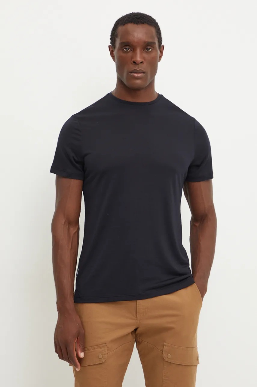 Icebreaker tricou sport Merino 125 Cool-Lite Sphere III culoarea negru, neted, IB0A56ZM0011