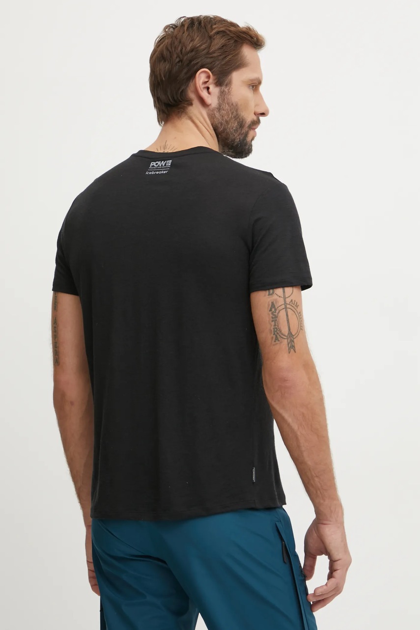 Αθλητικό μπλουζάκι Icebreaker Icebreaker x Protect Our Winters χρώμα: μαύρο, IB0A572N0011 φωτογραφία