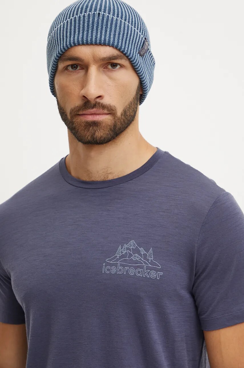 Спортивная футболка Icebreaker Merino 150 Tech Lite цвет серый с принтом IB0A572R8841 Спортивная футболка Icebreaker Merino 150 Tech Lite цвет серый с принтом IB0A572R8841