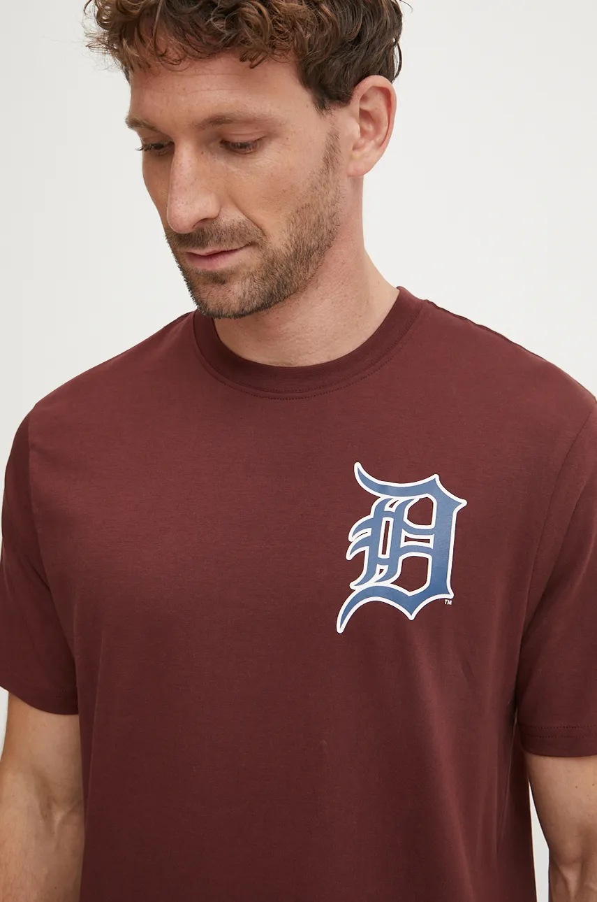 Βαμβακερό μπλουζάκι 47 brand MLB Detroit Tigers ανδρικό, χρώμα: καφέ, BB009TMBECT627616N0 φωτογραφία