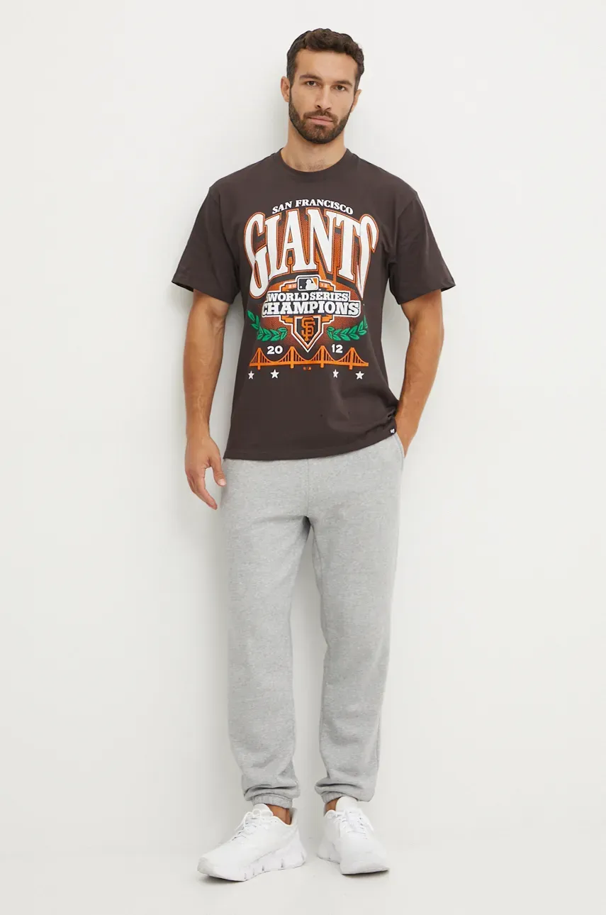 Хлопковая футболка 47 brand MLB San Francisco Giants мужская цвет серый с принтом BU022TMYIHQ632909C9 Хлопковая футболка 47 brand MLB San Francisco Giants мужская цвет серый с принтом BU022TMYIHQ632909C9