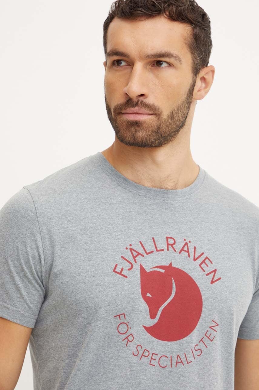 Fjallraven tricou sport Fjällräven Fox culoarea gri, cu imprimeu, F87052.051 Fjallraven tricou sport Fjällräven Fox culoarea gri, cu imprimeu, F87052.051