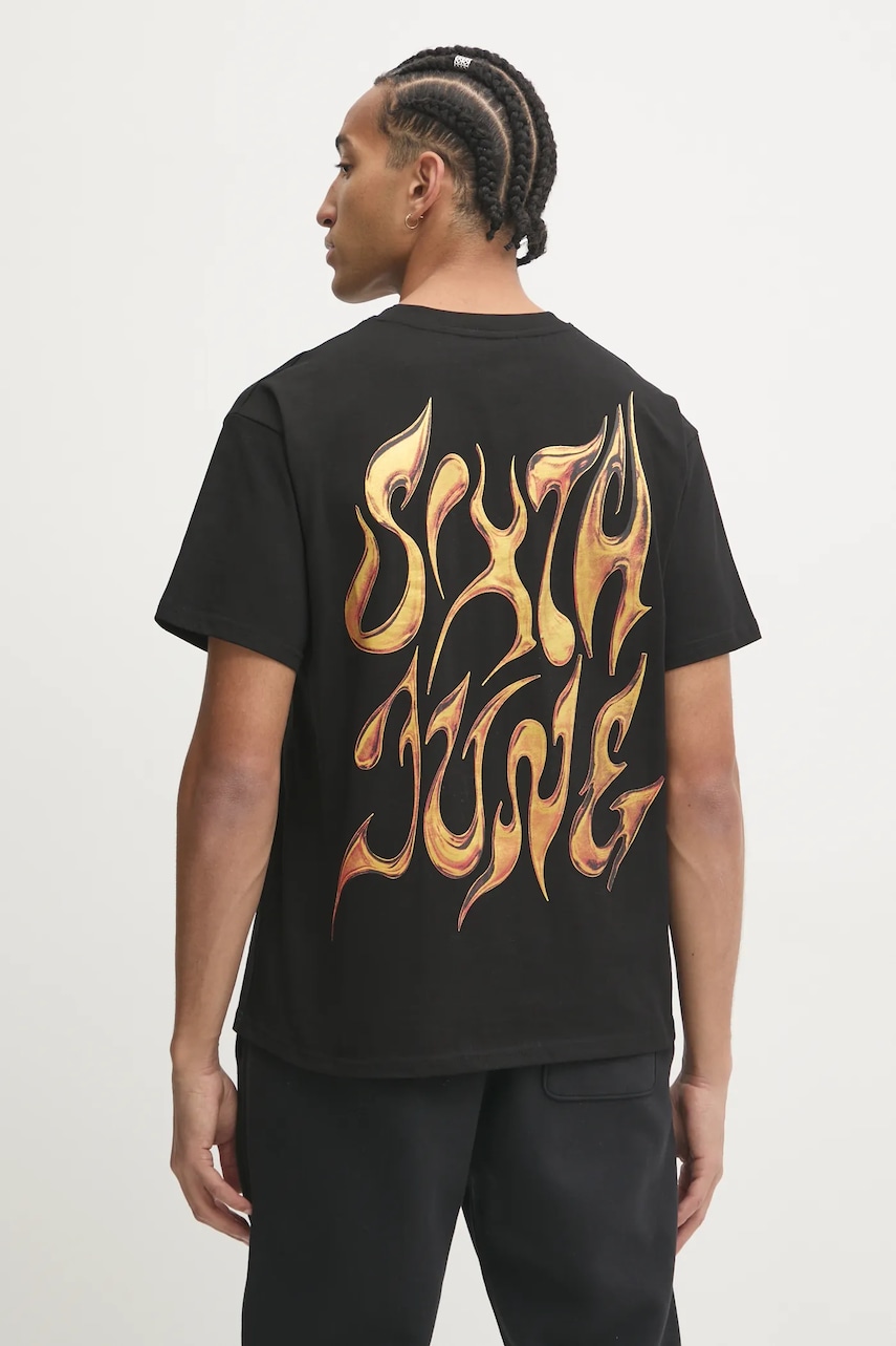 Sixth June tricou din bumbac barbati, culoarea negru, cu imprimeu, 23639