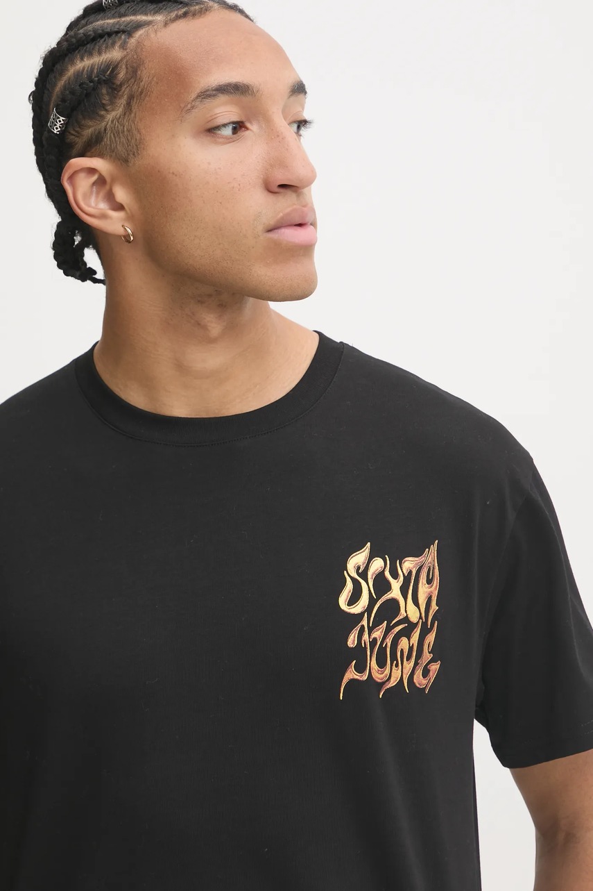 Βαμβακερό μπλουζάκι Sixth June ανδρικό, χρώμα: μαύρο, 23639 φωτογραφία