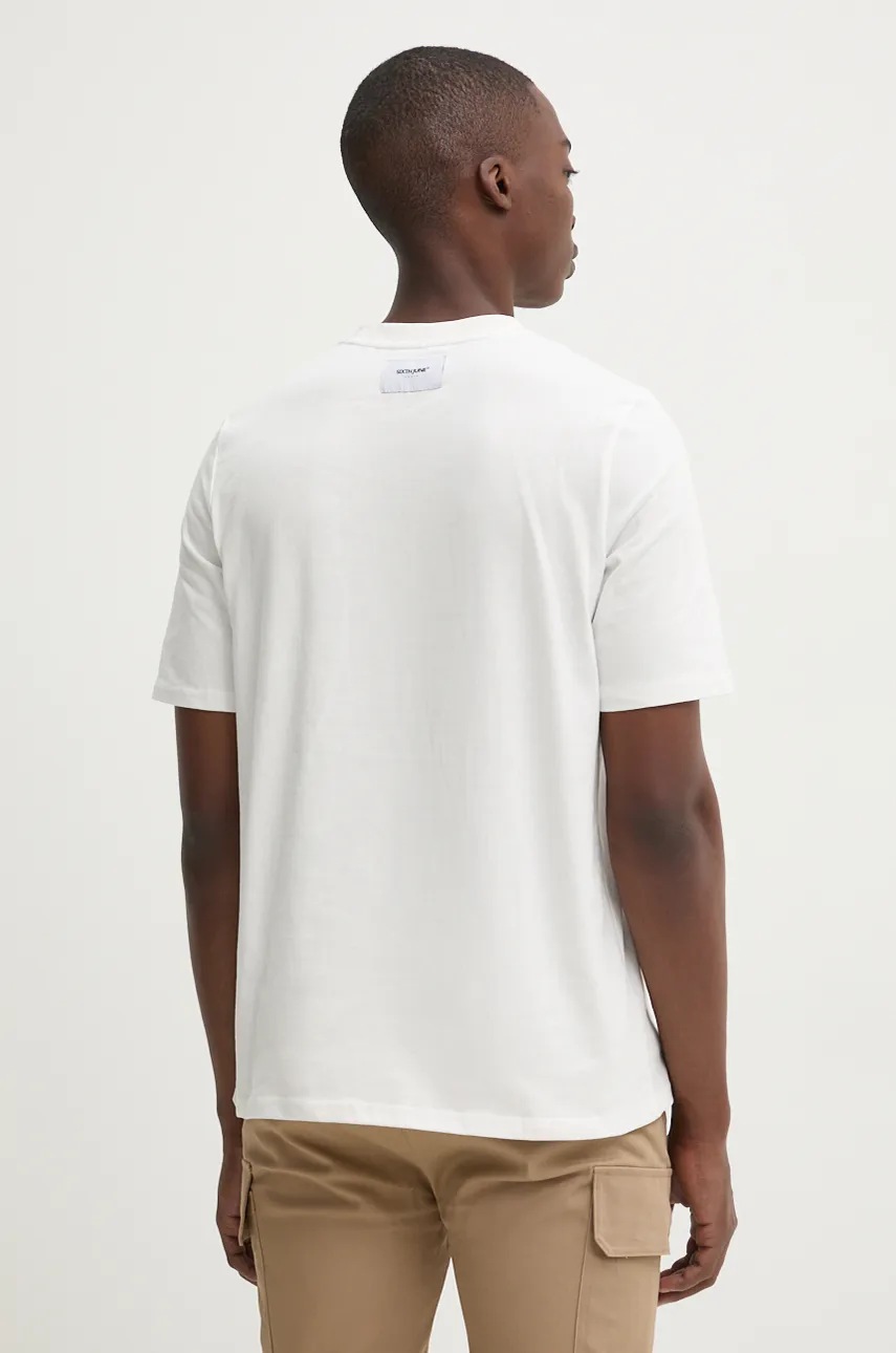 Βαμβακερό μπλουζάκι Sixth June ανδρικό, χρώμα: άσπρο, 25337 φωτογραφία