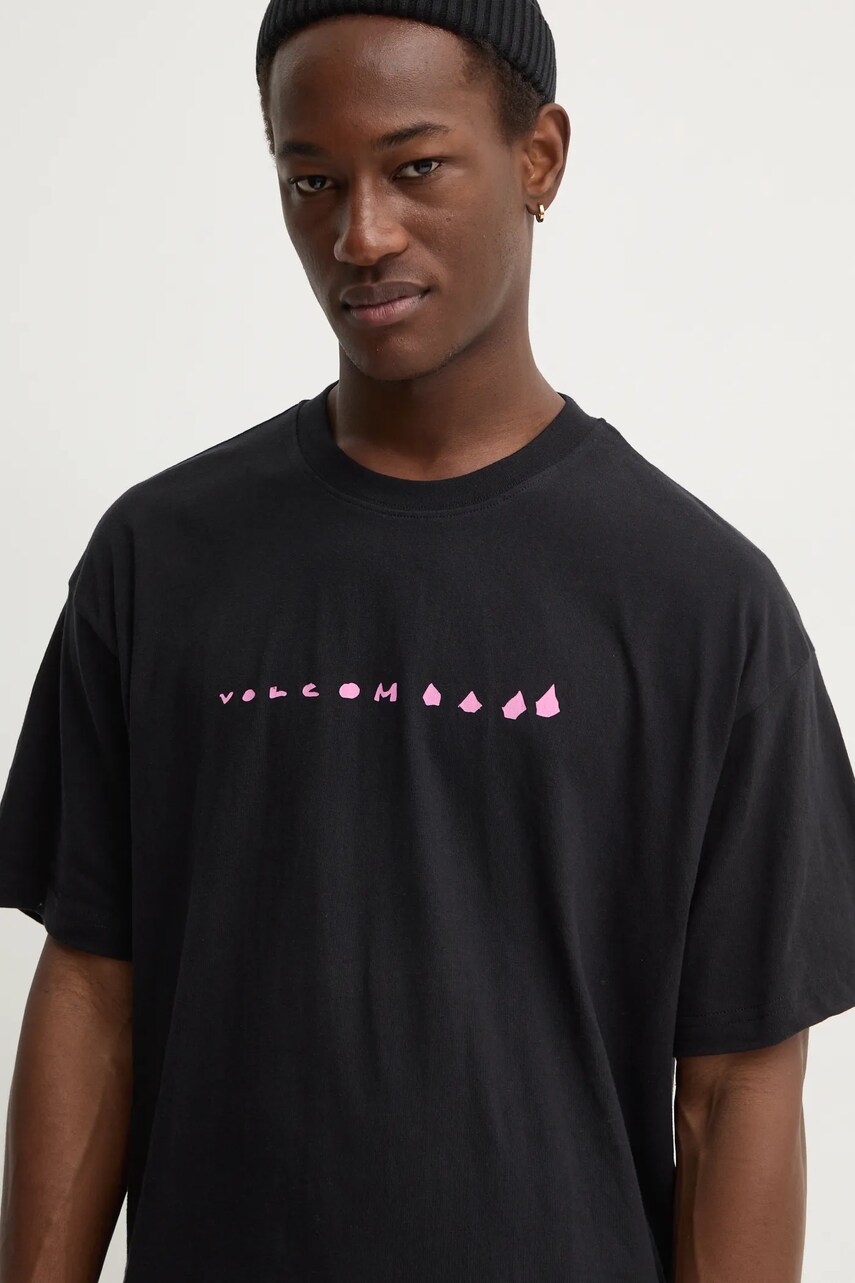Volcom tricou din bumbac x ARTHUR LONGO barbati, culoarea negru, cu imprimeu, A4332413