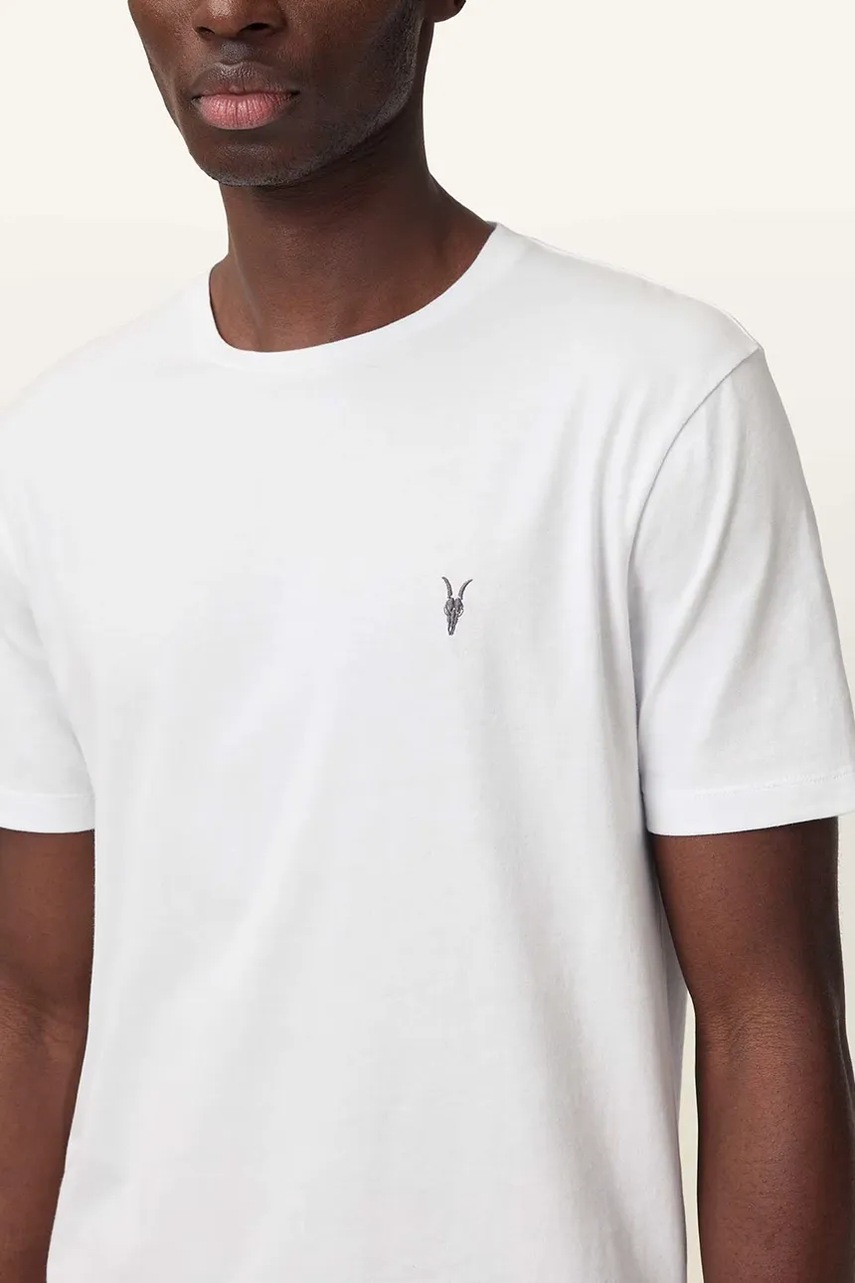 Хлопковая футболка AllSaints BRACE цвет серый однотонная M030JB