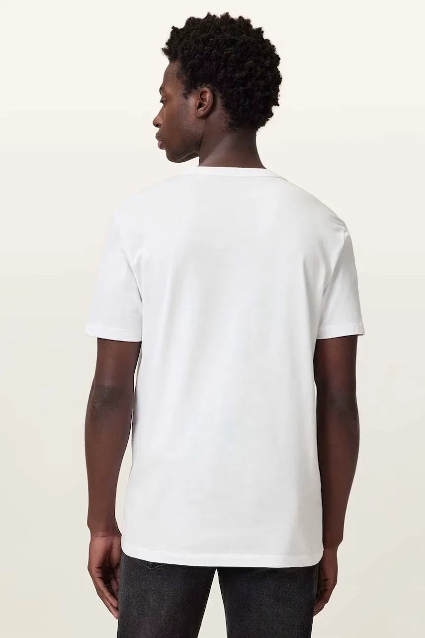 AllSaints pamut póló BRACE szürke, sima, M030JB termék 2. képe