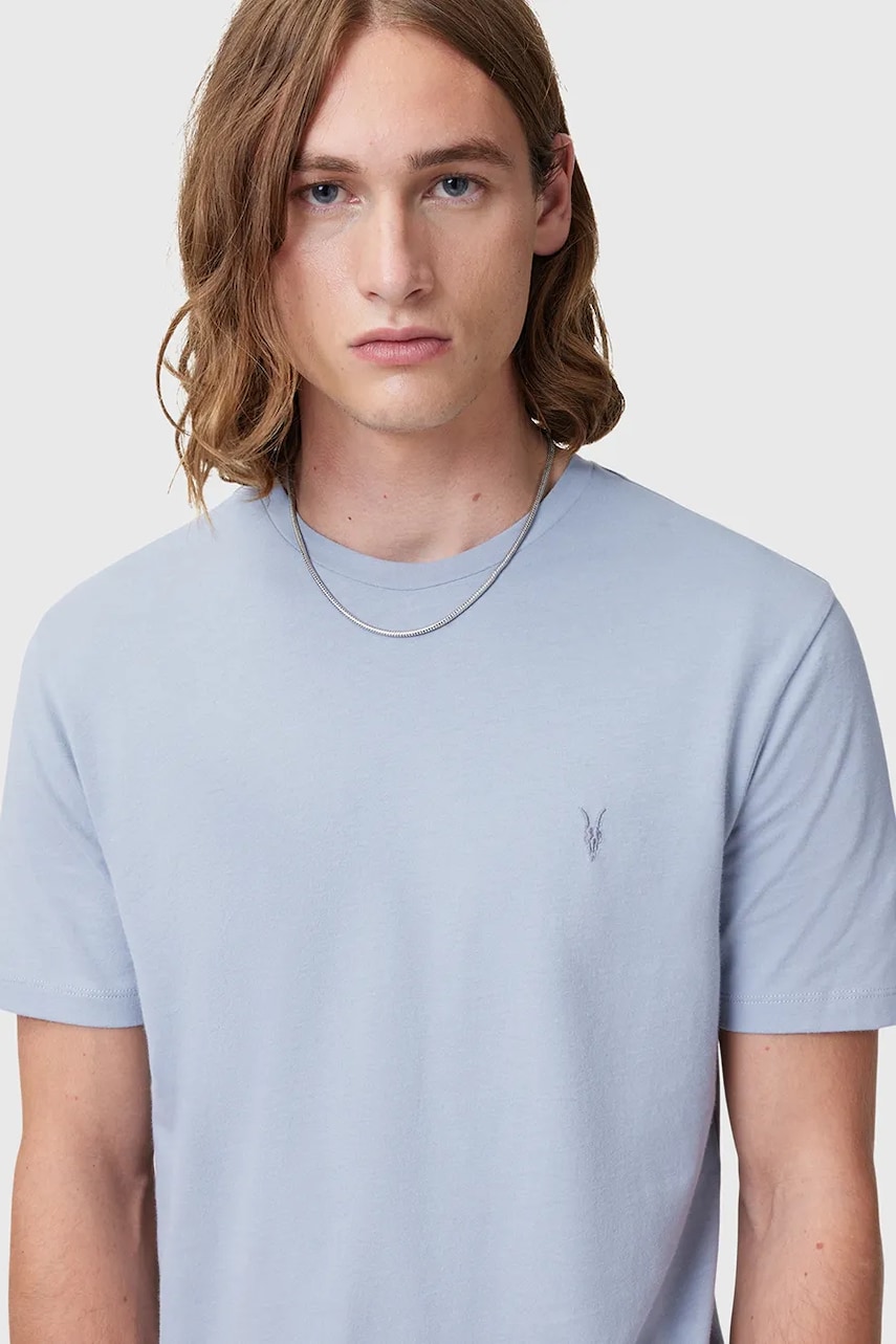Хлопковая футболка AllSaints BRACE мужской однотонный M030JB Хлопковая футболка AllSaints BRACE мужской однотонный M030JB