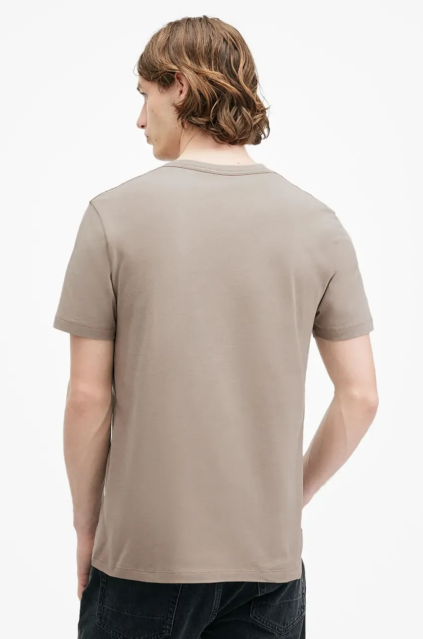 Хлопковая футболка AllSaints BRACE мужской цвет серый однотонный M030JB Хлопковая футболка AllSaints BRACE мужской цвет серый однотонный M030JB